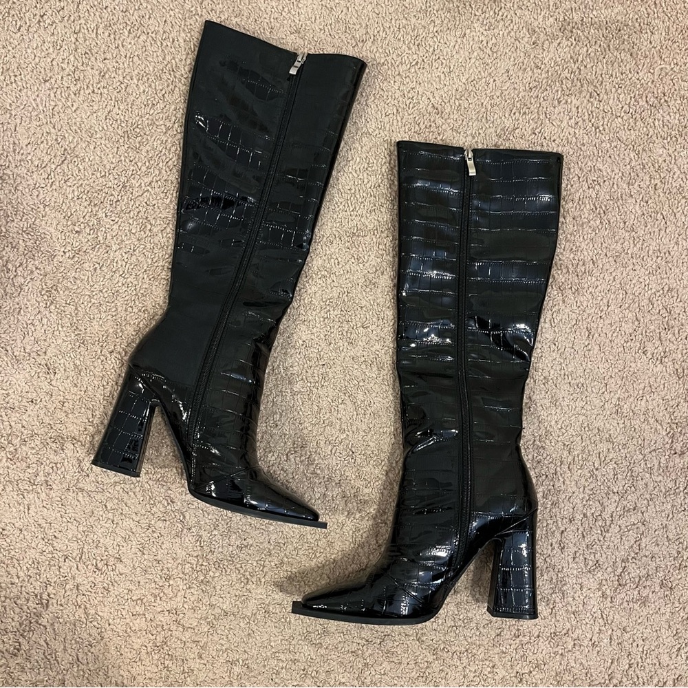 Black thigh high boots | size 10